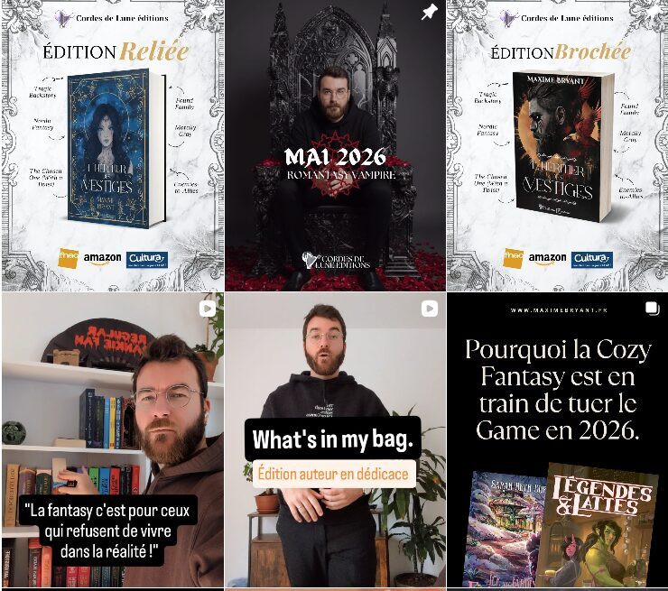 Instagram Maxime Bryant écrivain fantasy romantasy
